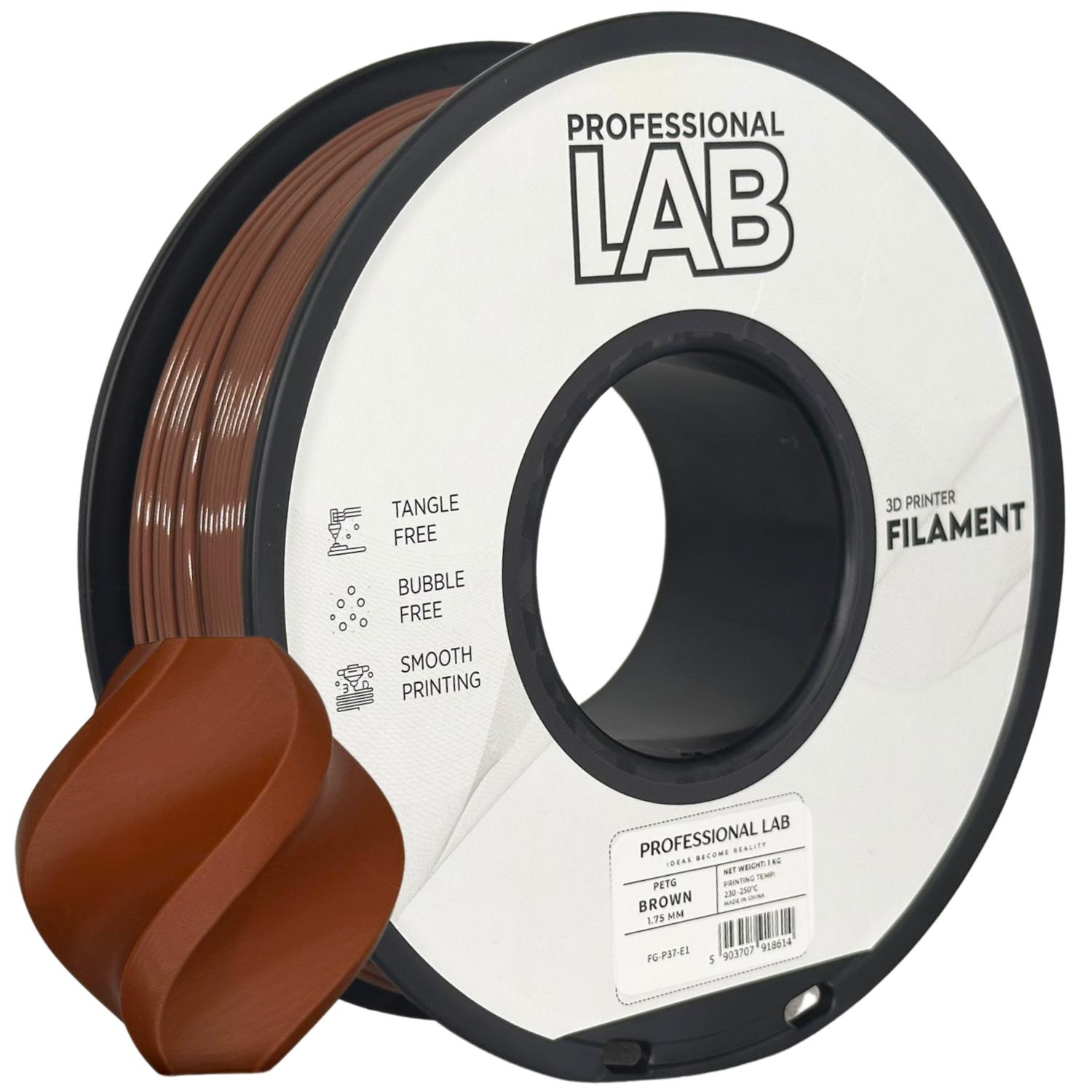 Professional Lab 3D filament PETG, 1,75 mm, 1 kg – hnědá (Brown)