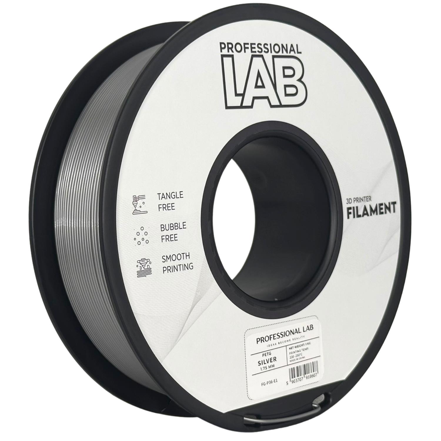 Professional Lab 3D filament PETG, 1,75 mm, 1 kg – stříbrná (Silver)