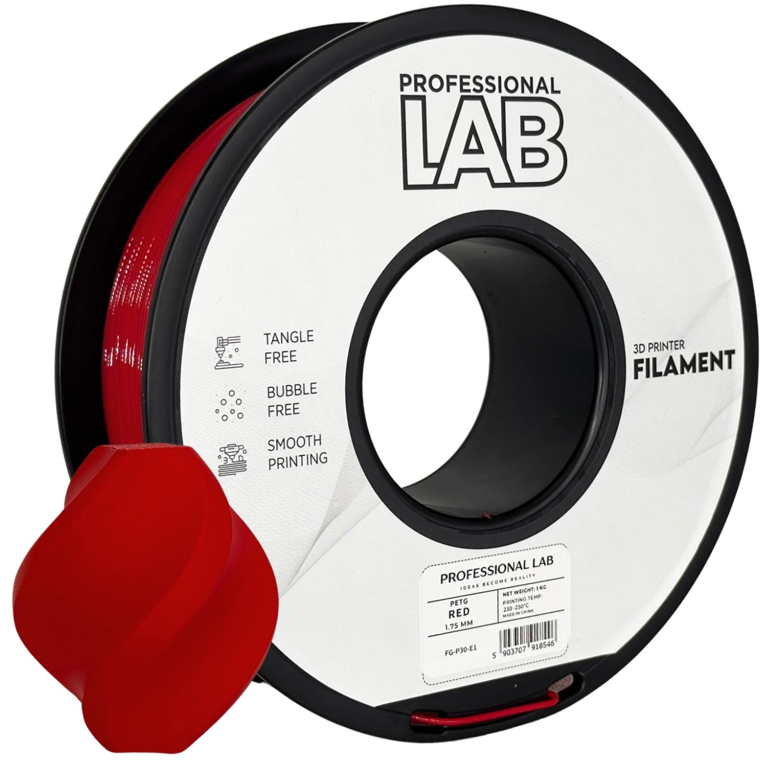 Professional Lab 3D filament PETG, 1,75 mm, 1 kg – červená (Red)