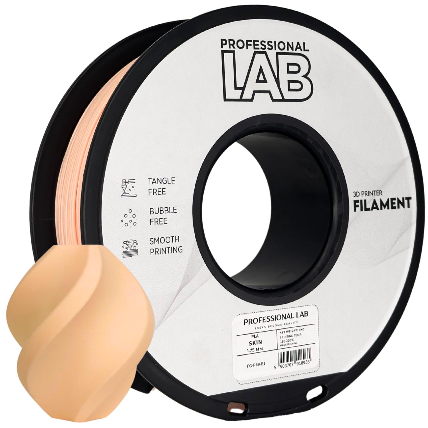 Professional Lab 3D filament PLA, 1,75 mm, 1 kg – tělová (Skin)